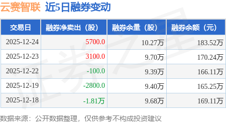 云赛智联：12月24日融资买入1693.93万元，融资融券余额6.66亿元