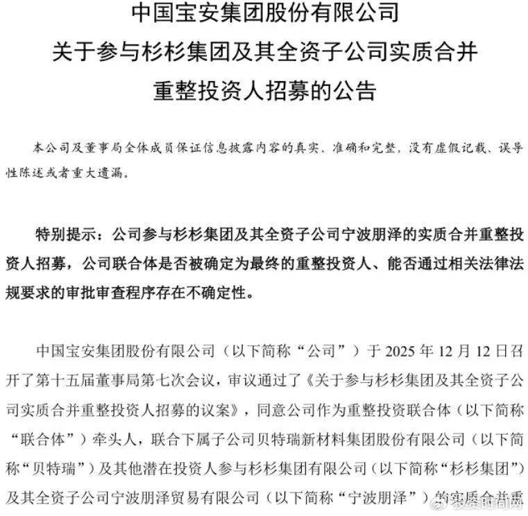方大炭素退场，杉杉集团重整谁接手？